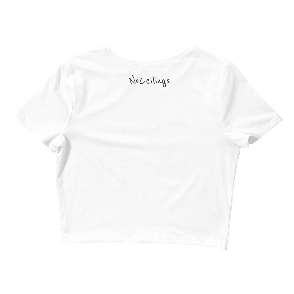 Pretty Women’s Crop Tee in White - NoCeilingsClothing