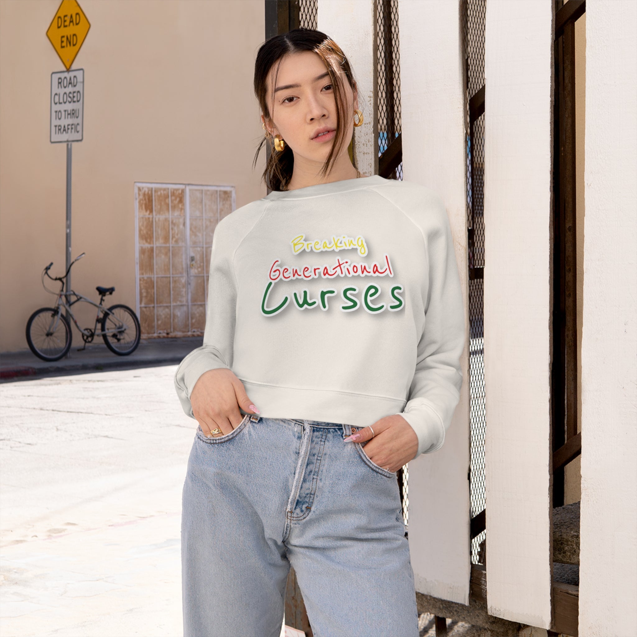 Womens Breaking Generational Curses Cropped Sweatshirt