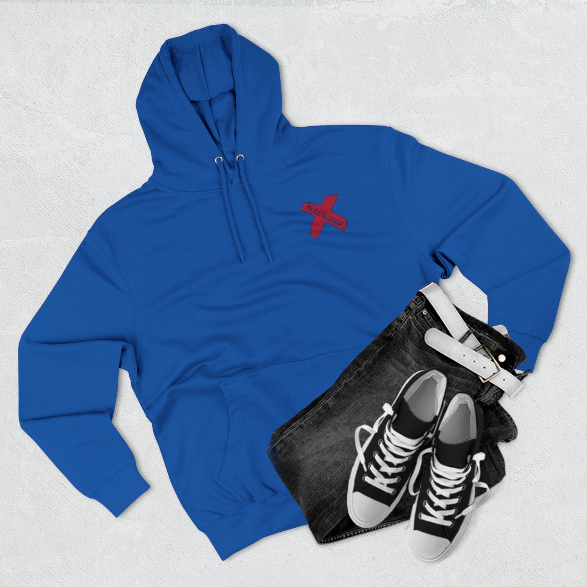 Noceilings X Style Logo in NFL Giants Colors Unisex Hoodie