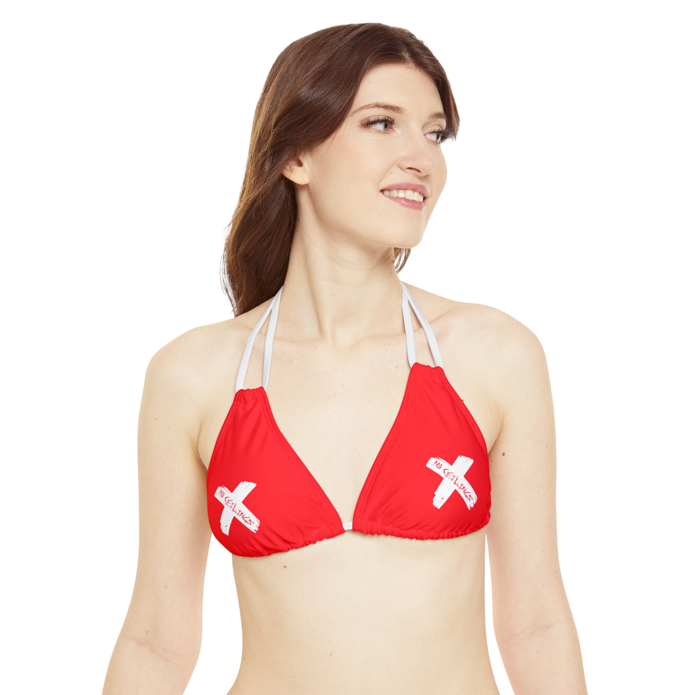 X Style Strappy Bikini Set in Red - NoCeilingsClothing