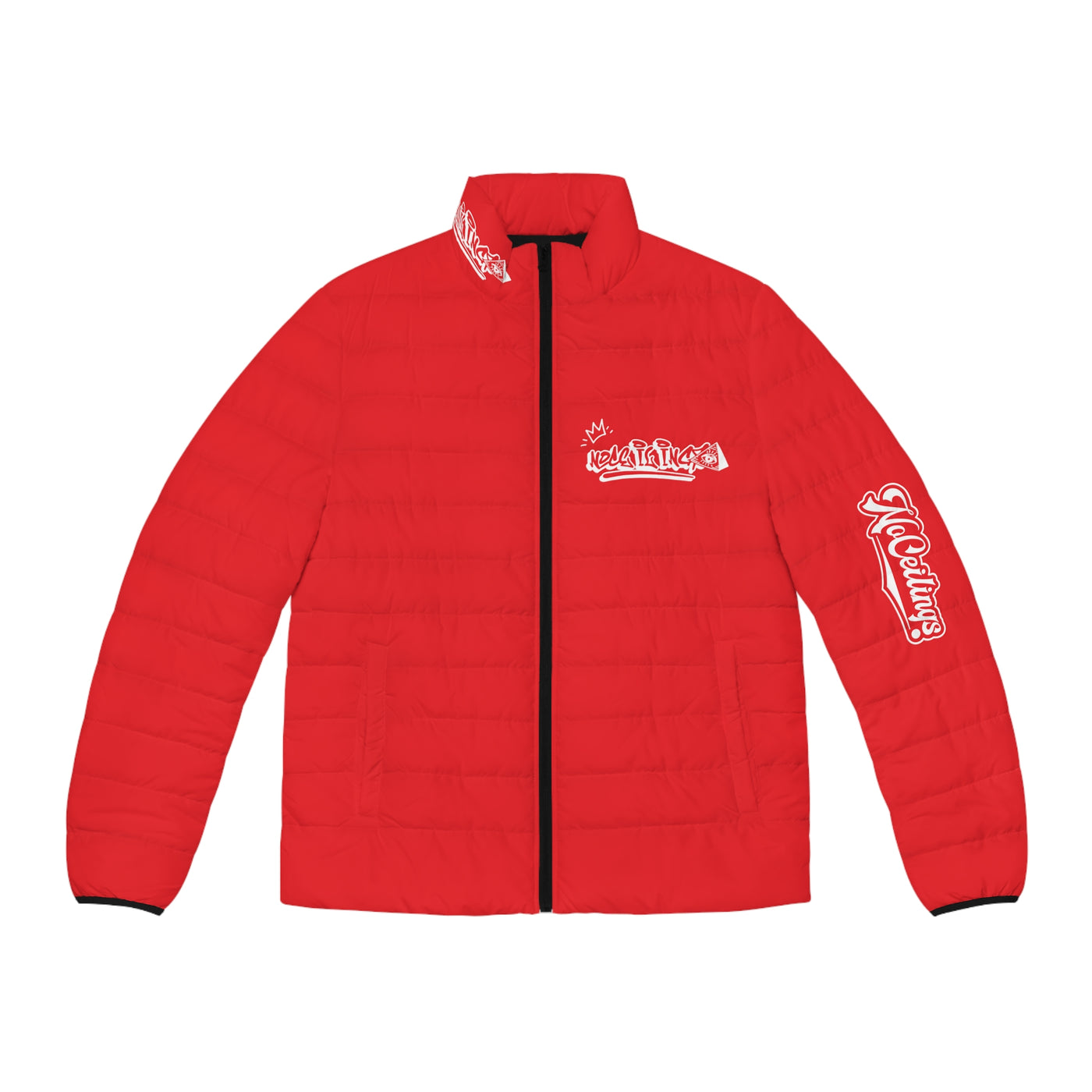 Red Noceilings Men's Puffer Jacket (AOP)