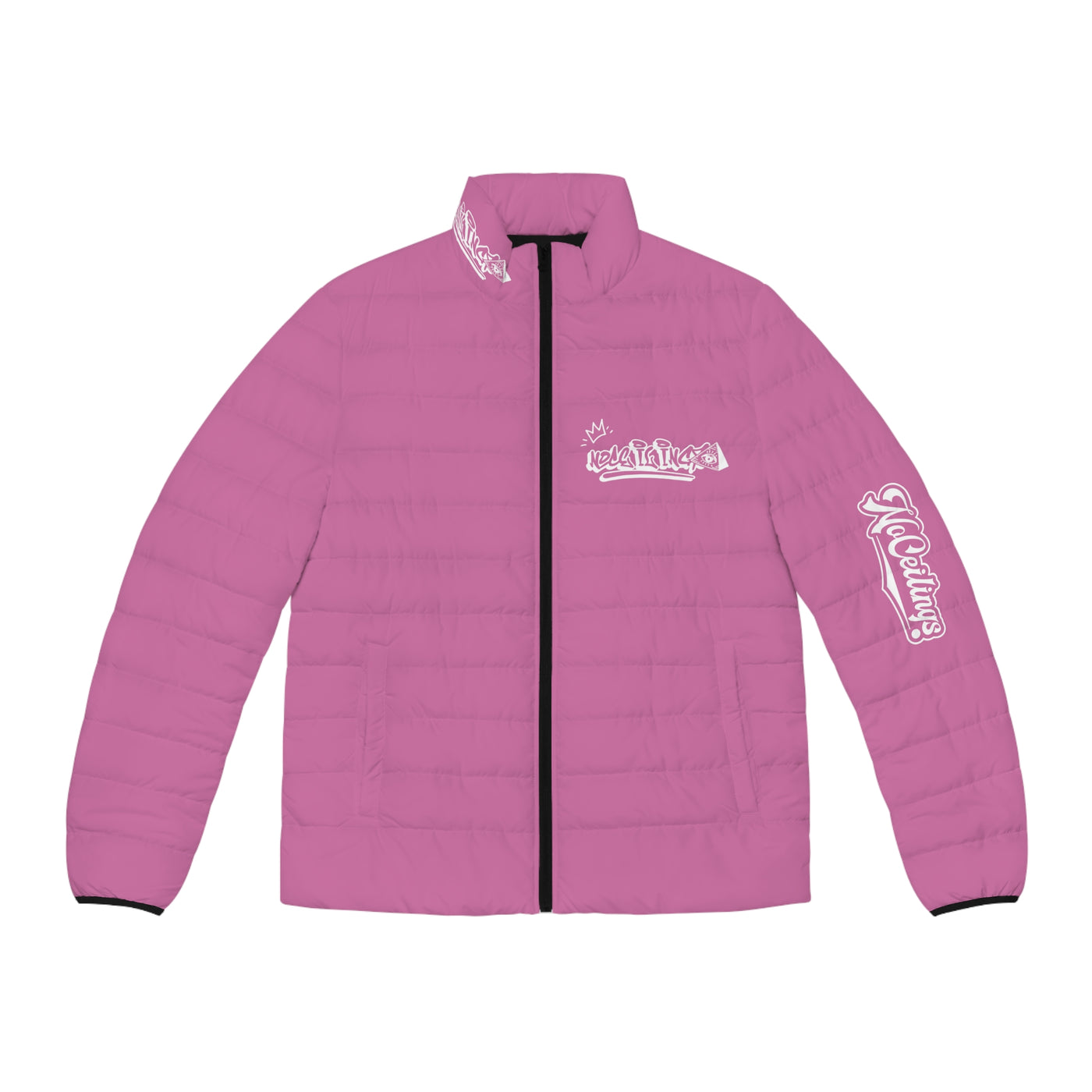 Pink Noceilings Men's Puffer Jacket (AOP)