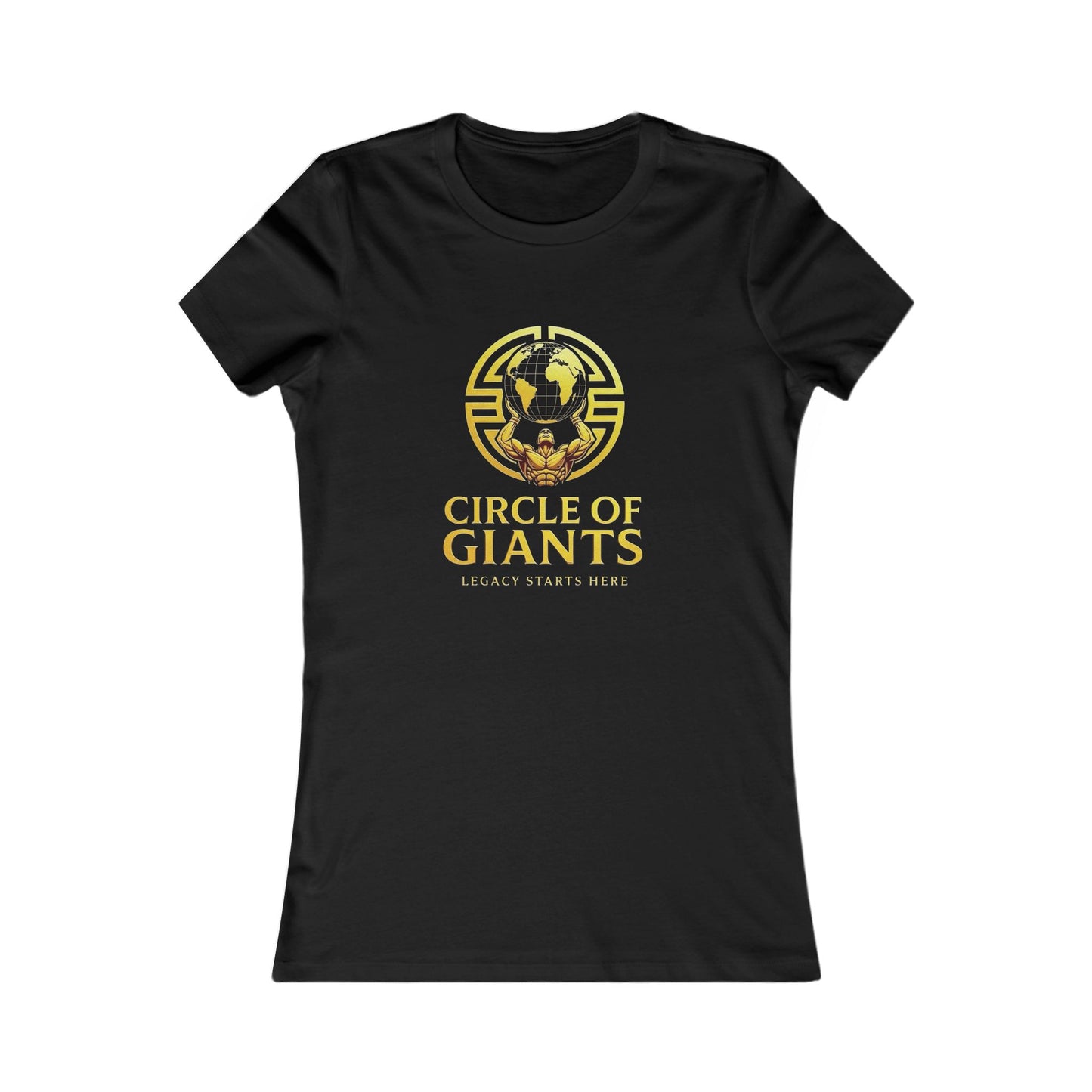 Circle of Giants Women's Tee — 'Circle of Giants' Gold Globe Logo