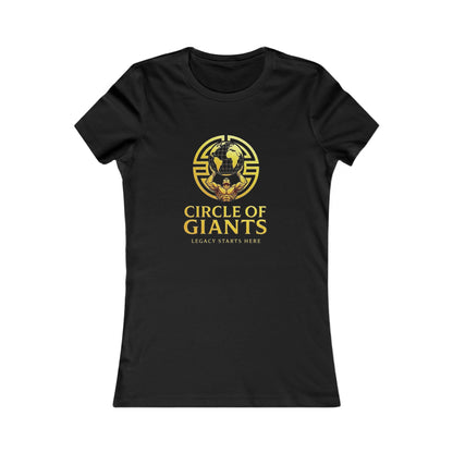 Circle of Giants Women's Tee — 'Circle of Giants' Gold Globe Logo