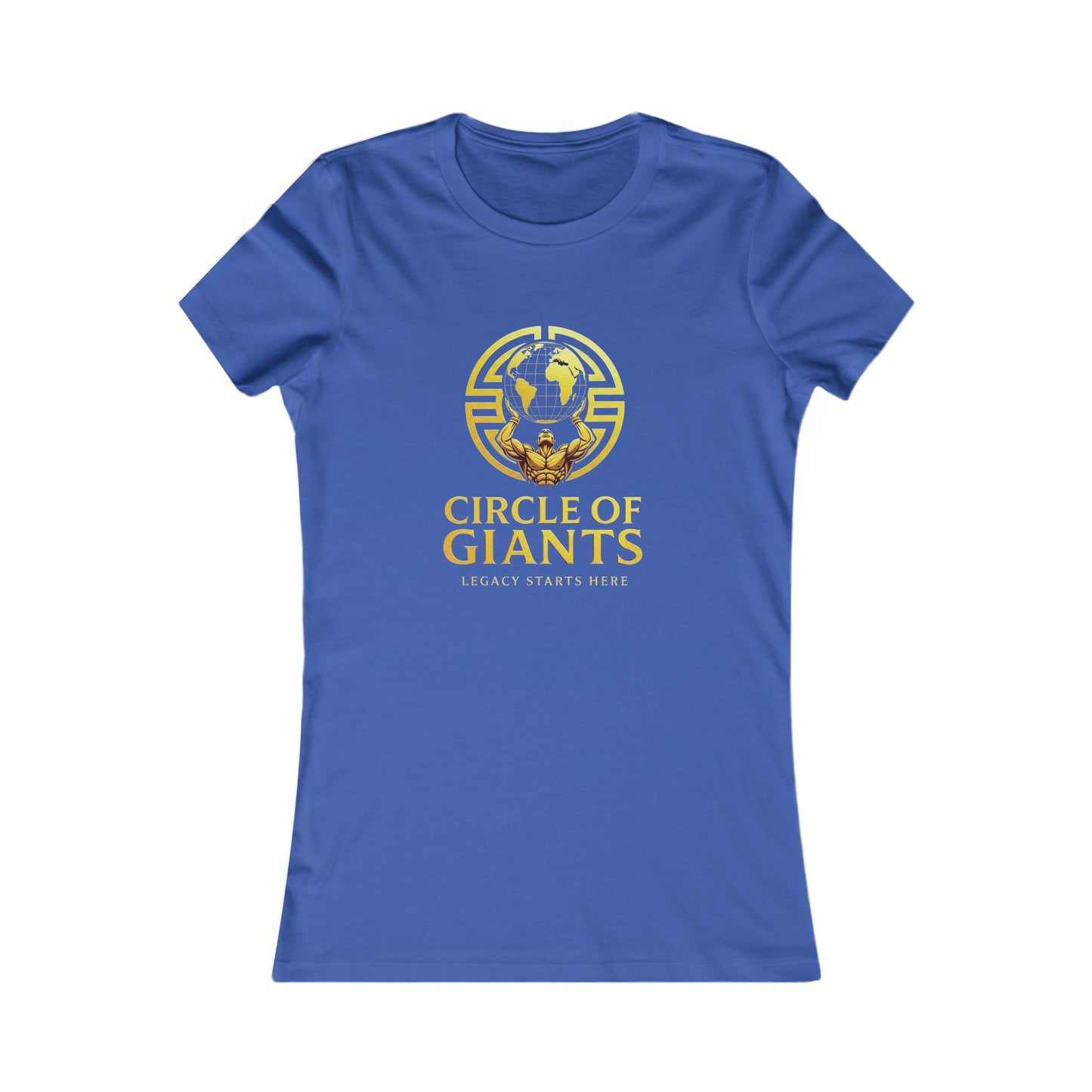 Circle of Giants Women's Tee — 'Circle of Giants' Gold Globe Logo