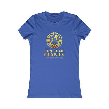 Circle of Giants Women's Tee — 'Circle of Giants' Gold Globe Logo