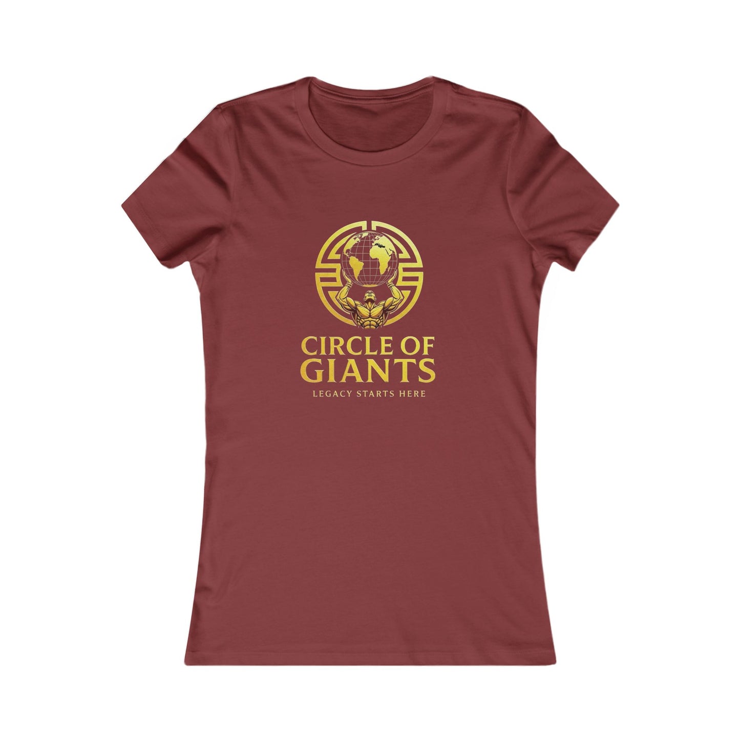 Circle of Giants Women's Tee — 'Circle of Giants' Gold Globe Logo