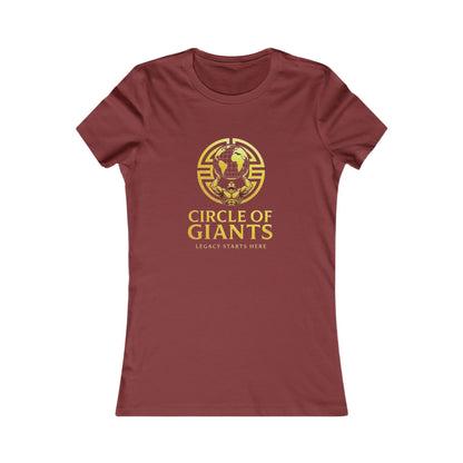 Circle of Giants Women's Tee — 'Circle of Giants' Gold Globe Logo