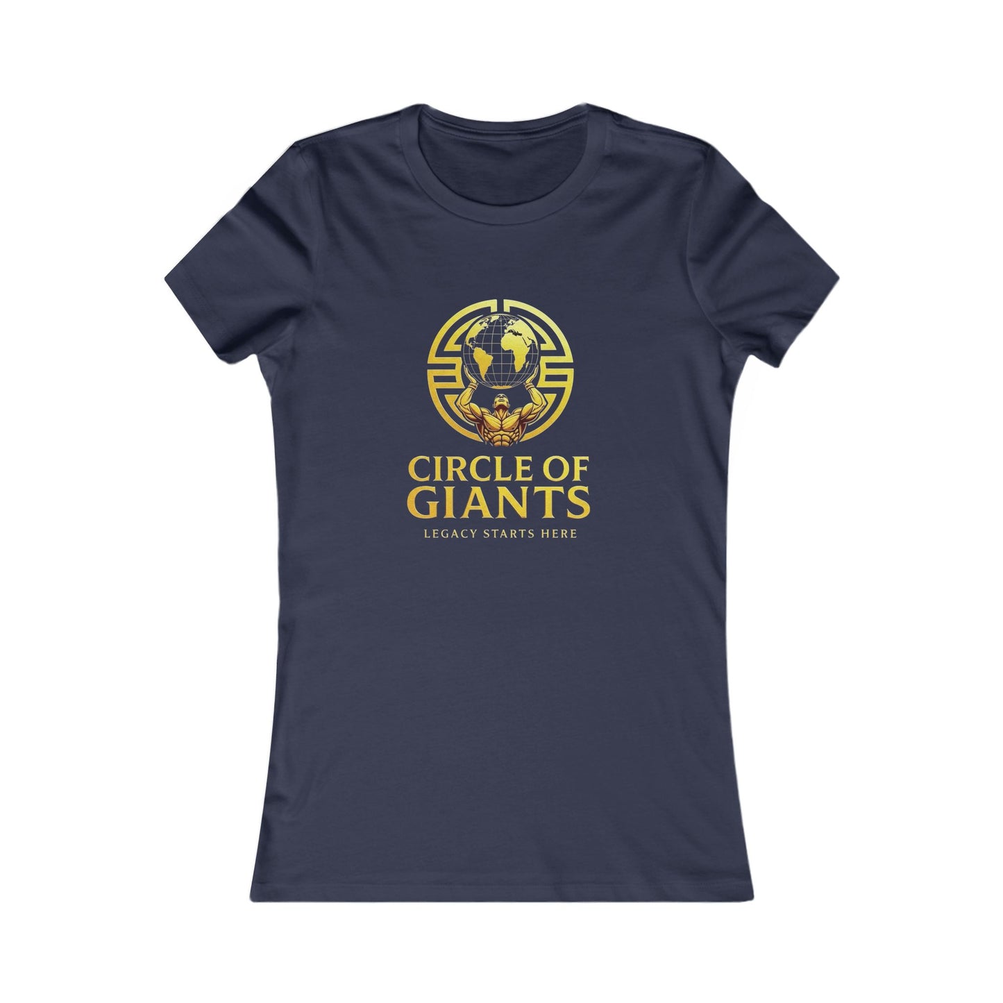 Circle of Giants Women's Tee — 'Circle of Giants' Gold Globe Logo