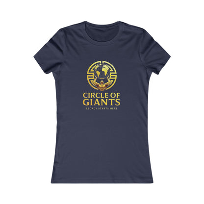 Circle of Giants Women's Tee — 'Circle of Giants' Gold Globe Logo