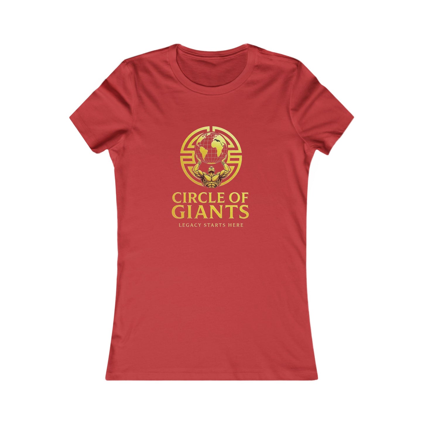 Circle of Giants Women's Tee — 'Circle of Giants' Gold Globe Logo