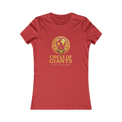 Circle of Giants Women's Tee — 'Circle of Giants' Gold Globe Logo