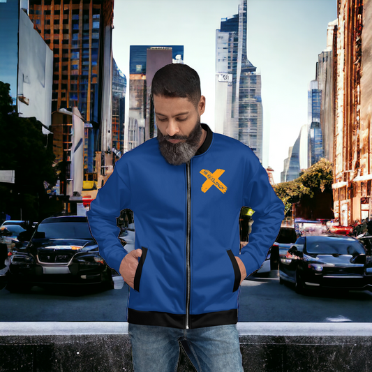 Blue/Orange Unisex Bomber Jacket