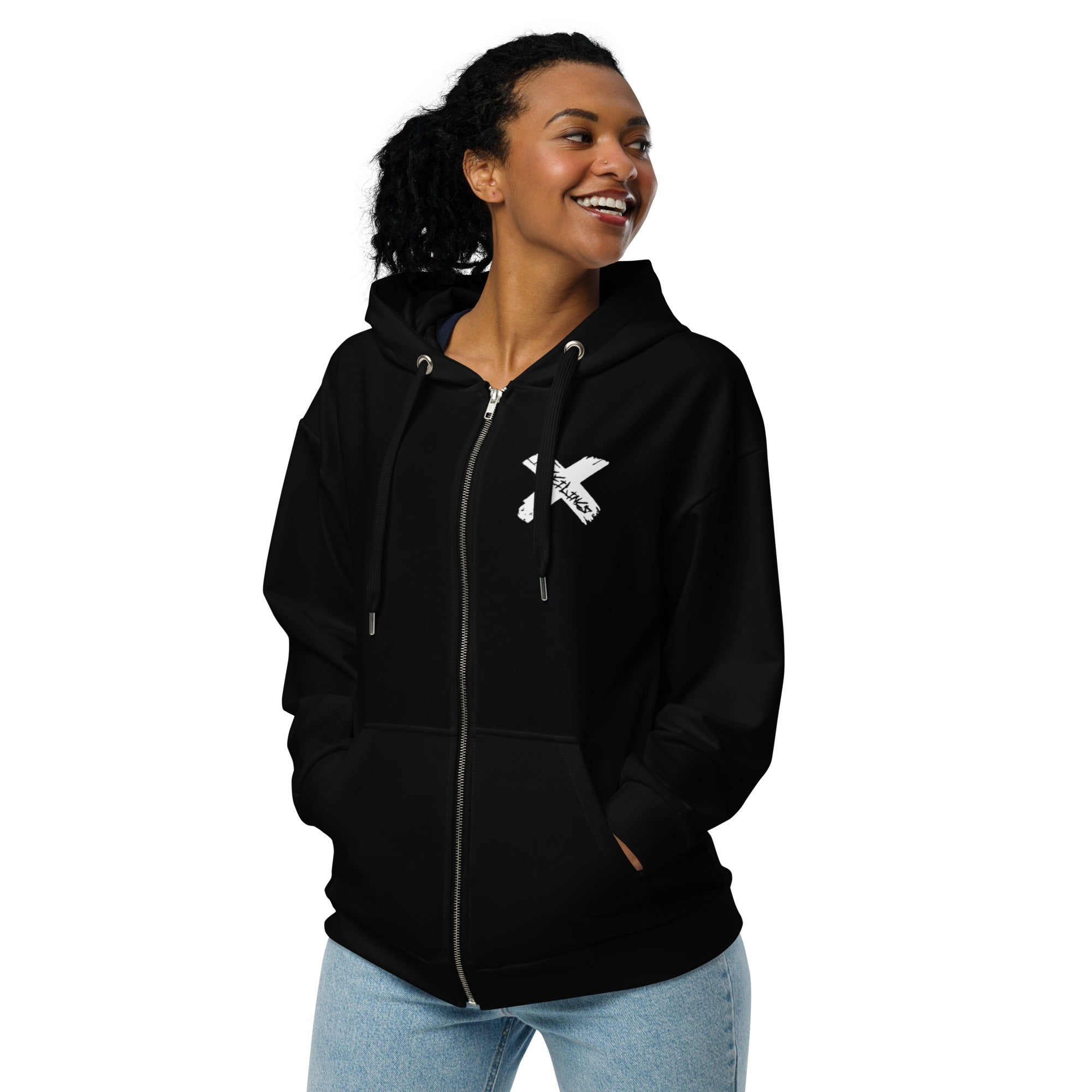 X Style Unisex zip hoodie