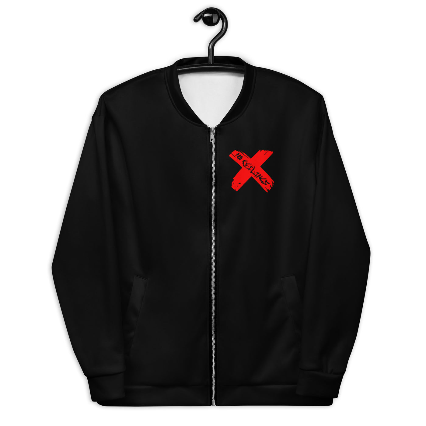 Blk/Red X Style Unisex Bomber Jacket