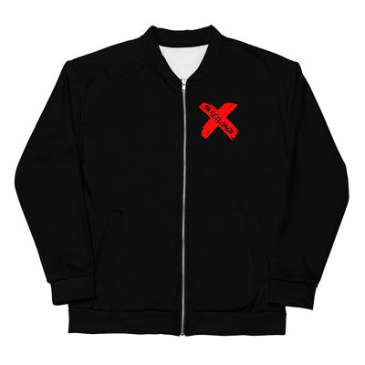Blk/Red X Style Unisex Bomber Jacket