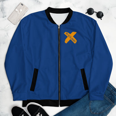 Blue/Orange Unisex Bomber Jacket