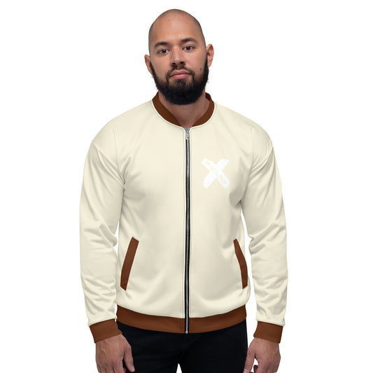 Crème/Brown Unisex Bomber Jacket