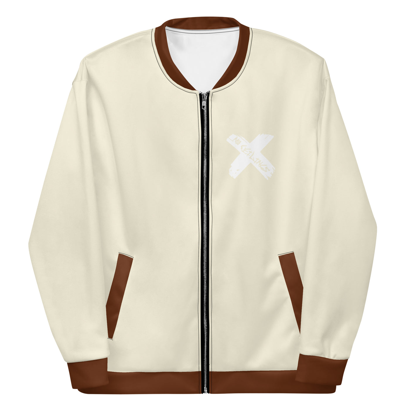 Crème/Brown Unisex Bomber Jacket