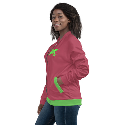 Pink/Green Unisex Bomber Jacket