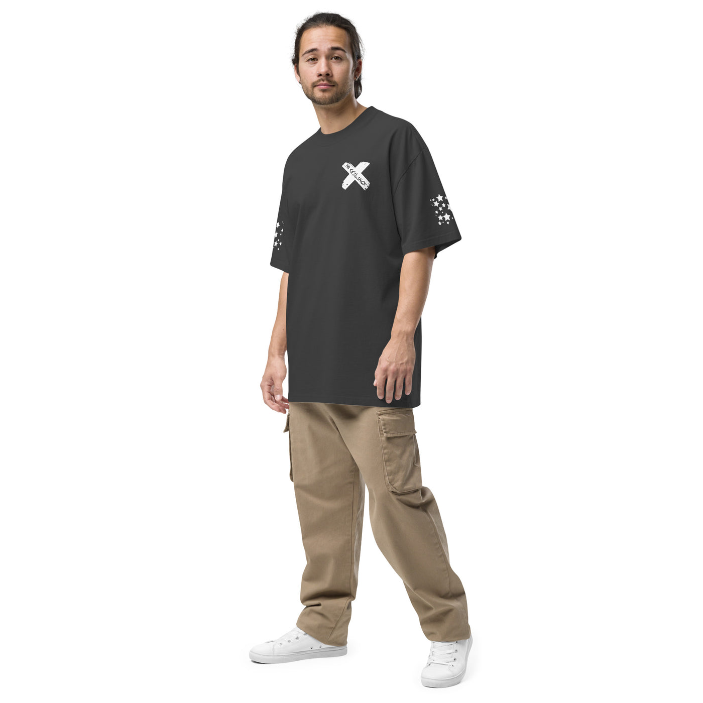 X's and stars Oversized faded t-shirt