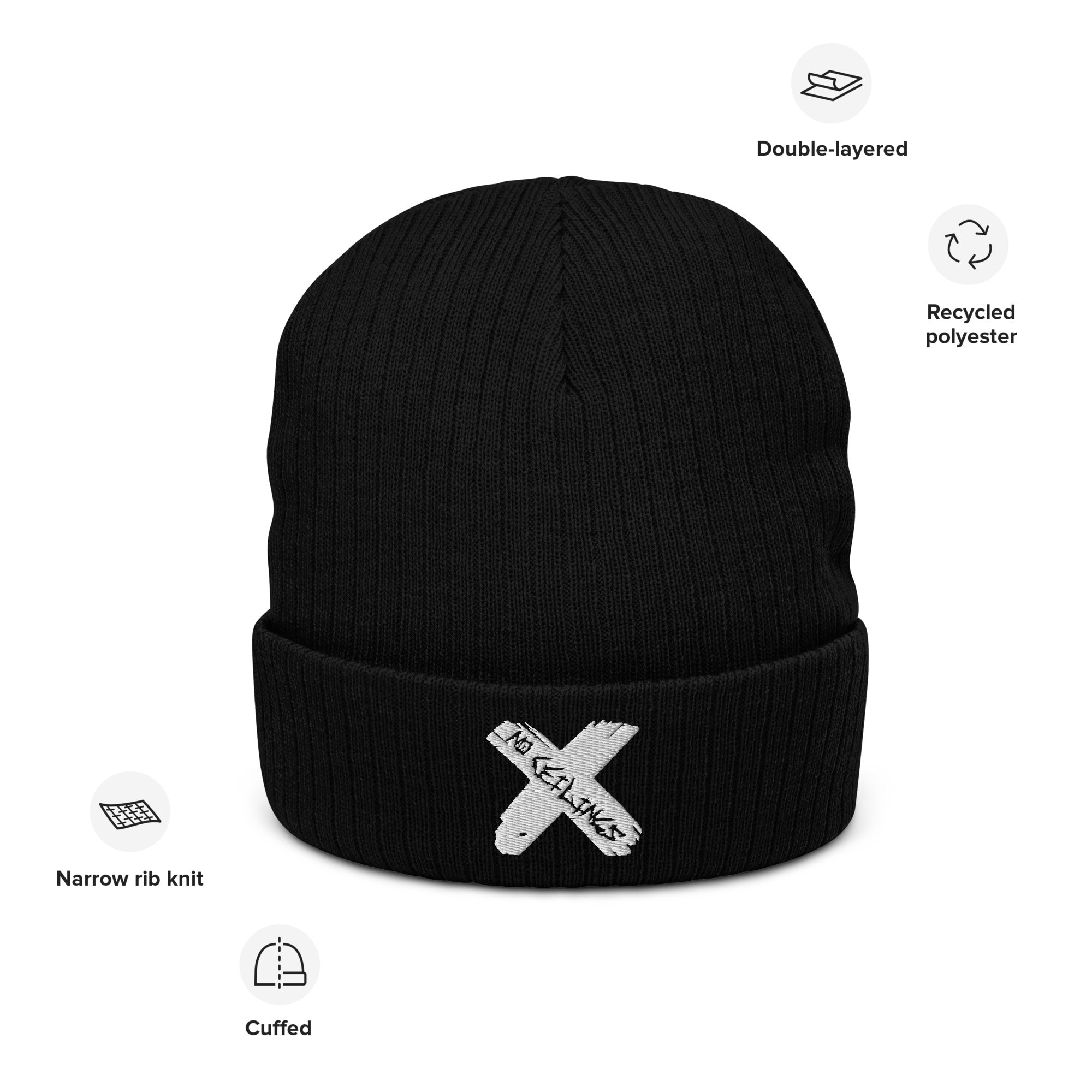 X style Ribbed knit beanie