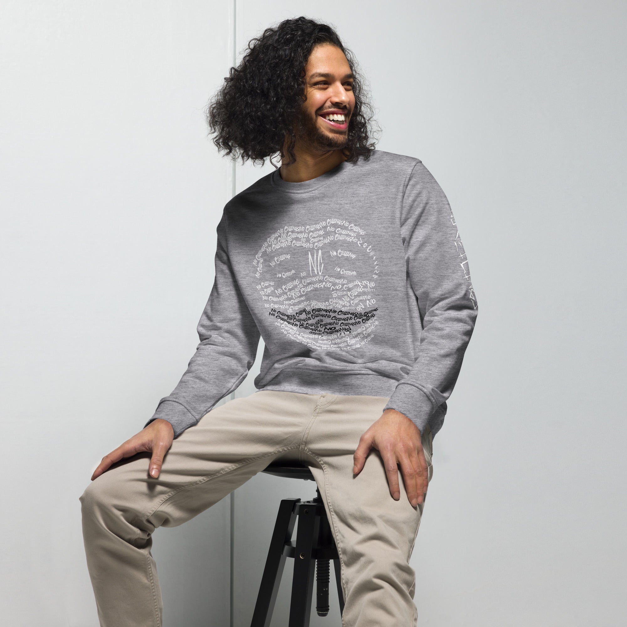 Grey Joker Face Unisex organic sweatshirt