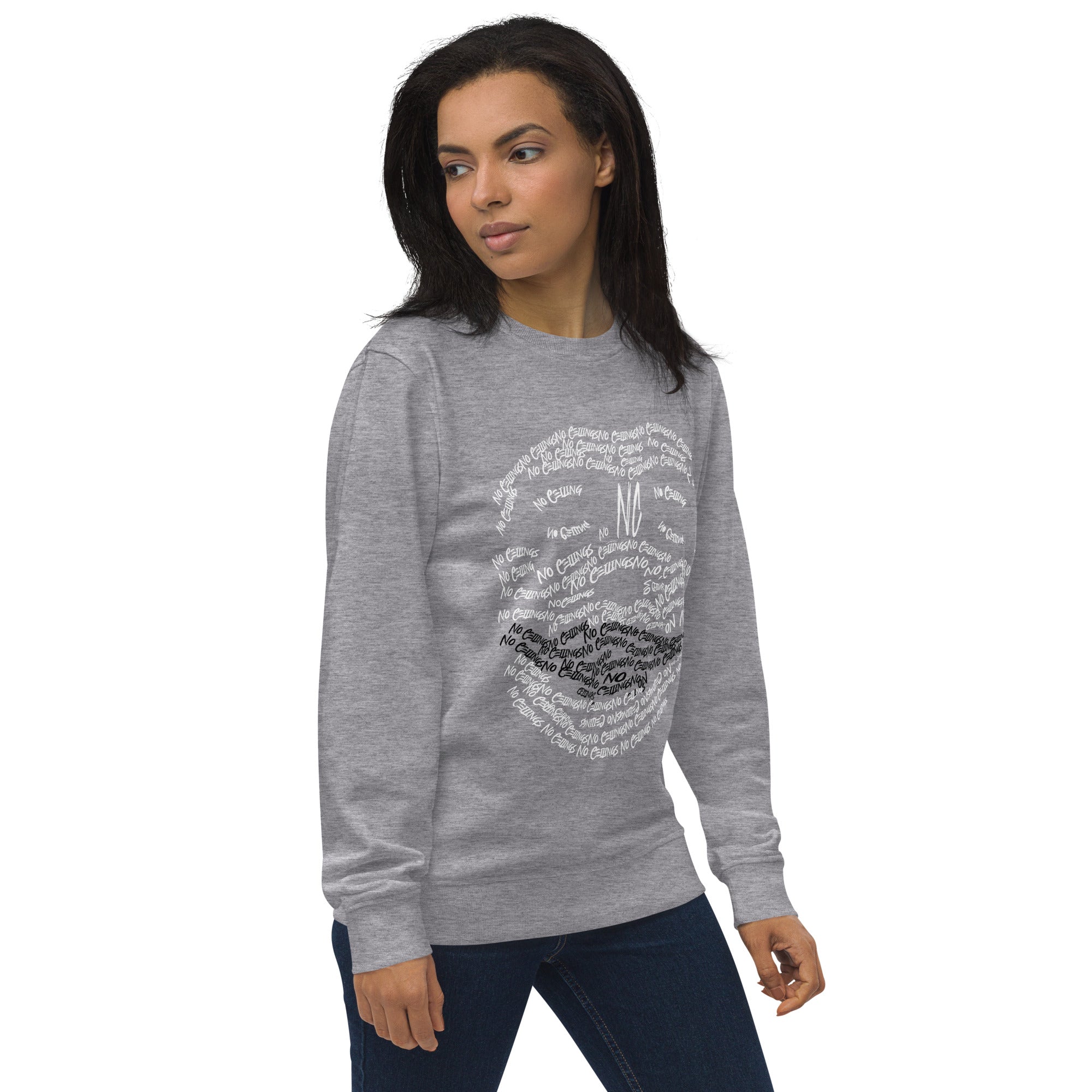 Grey Joker Face Unisex organic sweatshirt