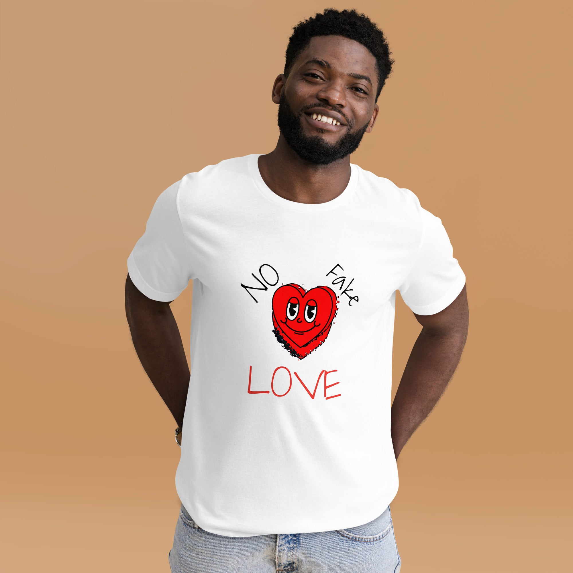 No Fake Love in white Unisex t-shirt