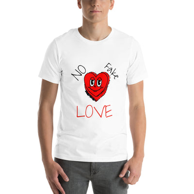 No Fake Love in white Unisex t-shirt