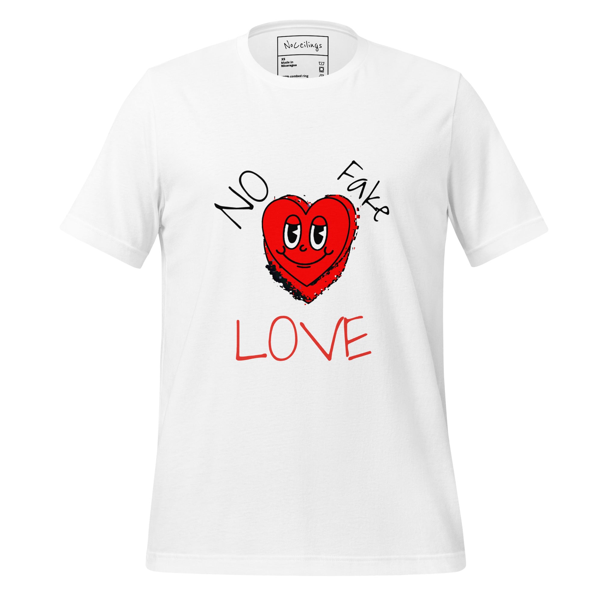 No Fake Love in white Unisex t-shirt