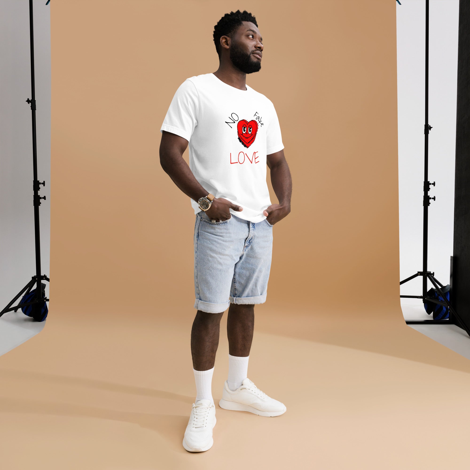 No Fake Love in white Unisex t-shirt