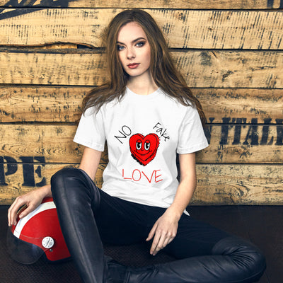No Fake Love in white Unisex t-shirt