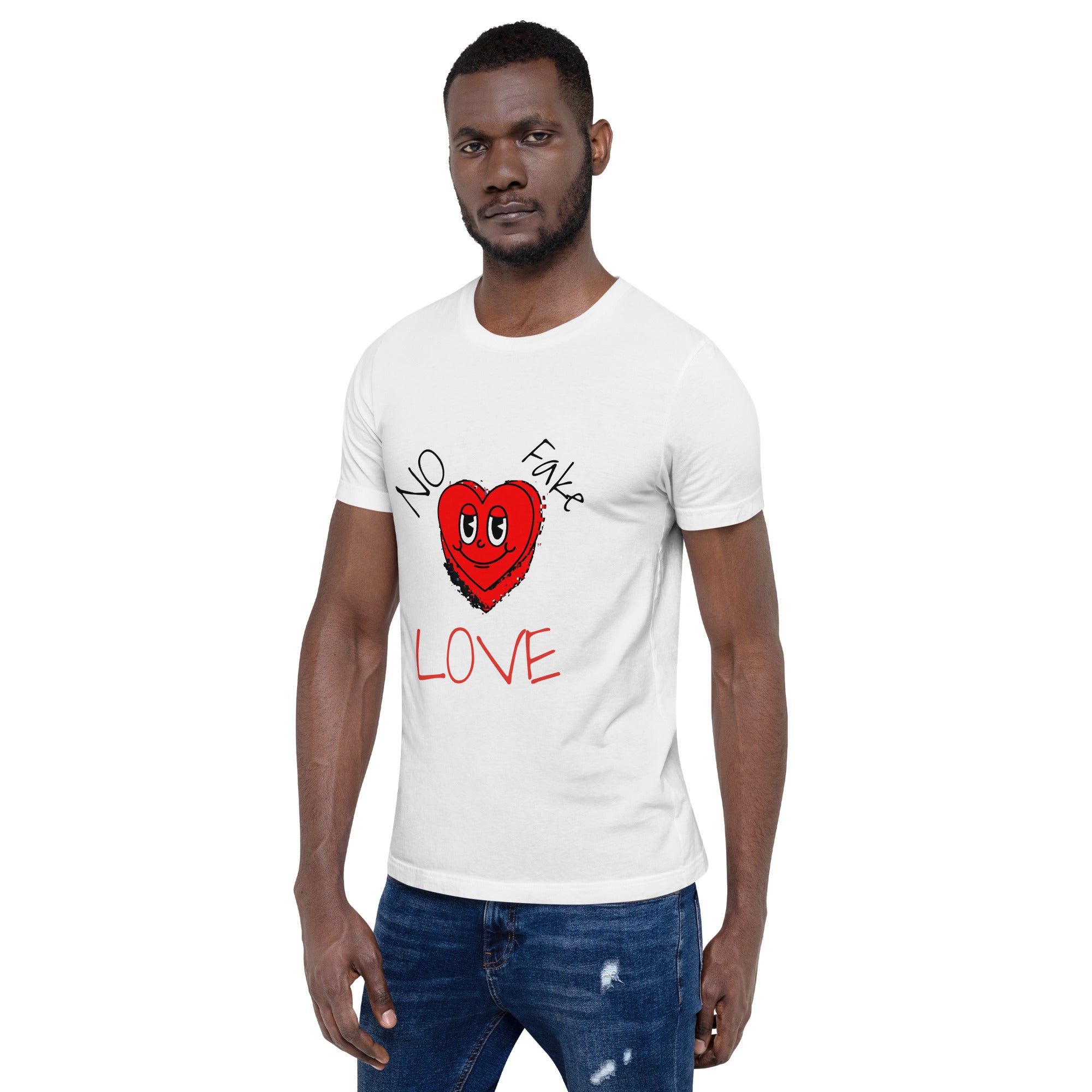 No Fake Love in white Unisex t-shirt