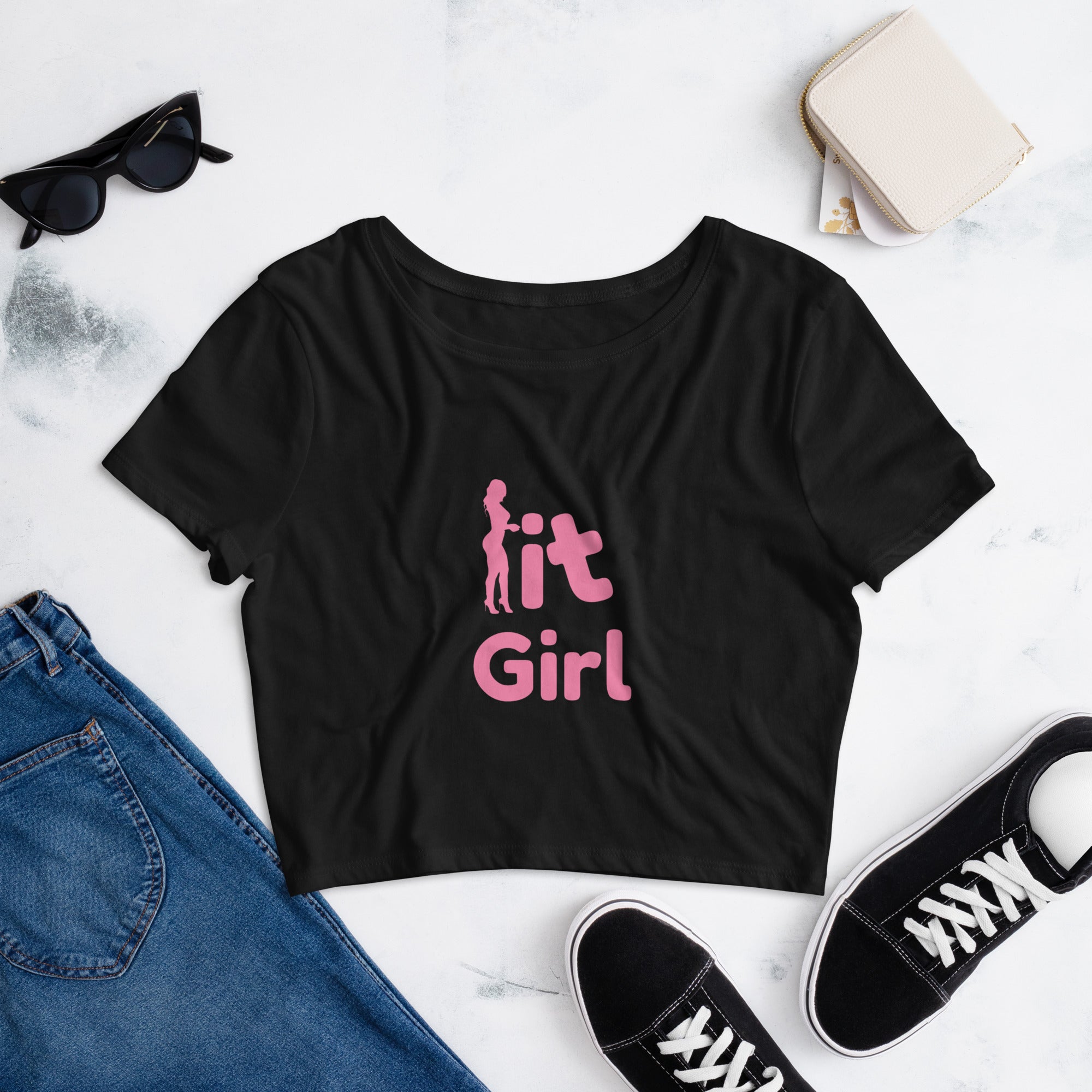 It Girl in Pink Women’s Crop Tee - NoCeilingsClothing