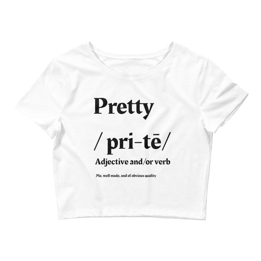 Pretty Women’s Crop Tee in White - NoCeilingsClothing