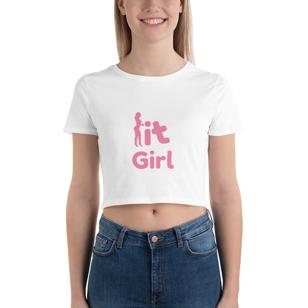 It Girl in Pink Women’s Crop Tee - NoCeilingsClothing