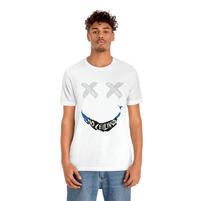 Smile in Wht/Gry/Blu Jersey Short Sleeve Tee - NoCeilingsClothing