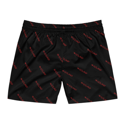 Noceilings in blk/red Men's Mid-Length Swim Shorts (AOP) - NoCeilingsClothing