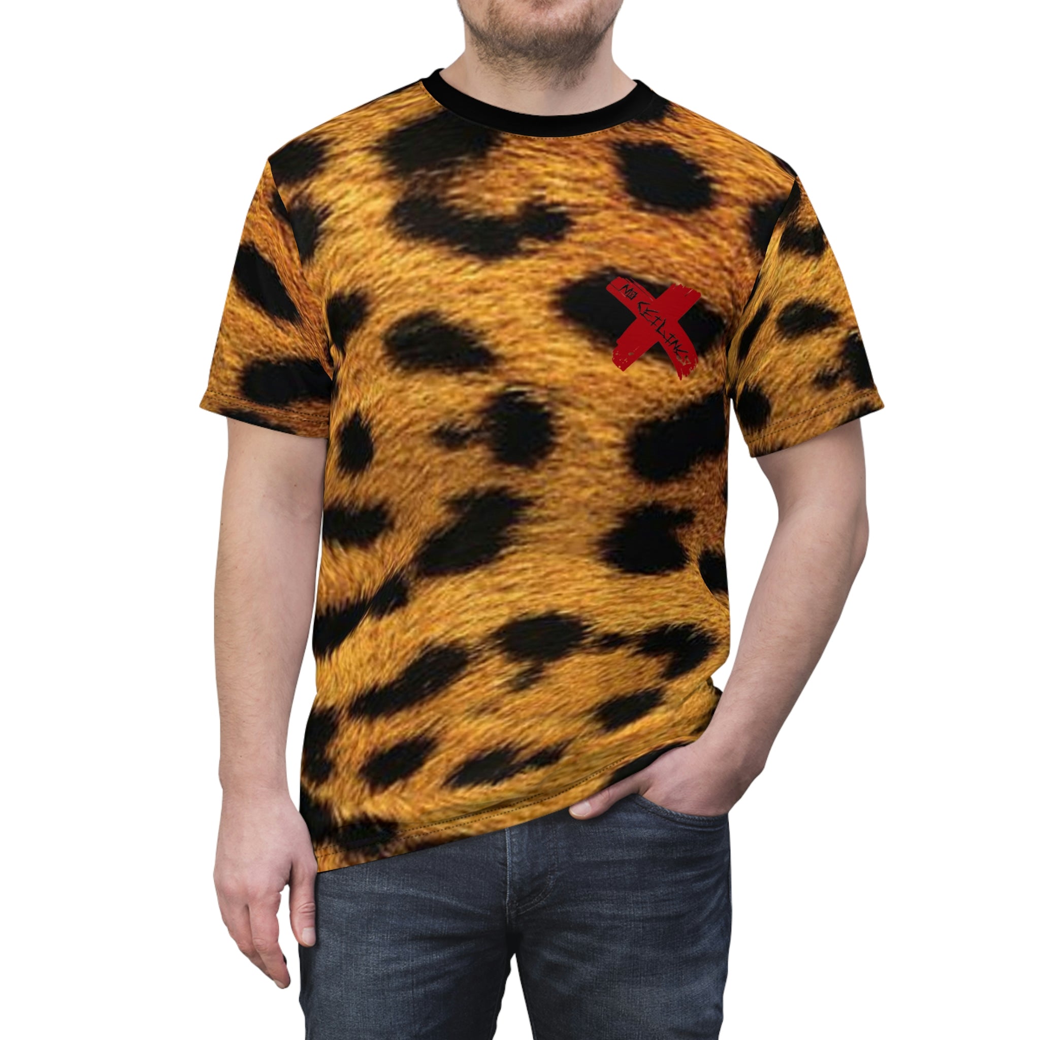 Leopard Print Shirt Unisex AOP Cut & Sew Tee - NoCeilingsClothing