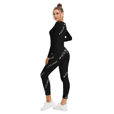 All-Over Print Women's Plunging Neck Jumpsuit