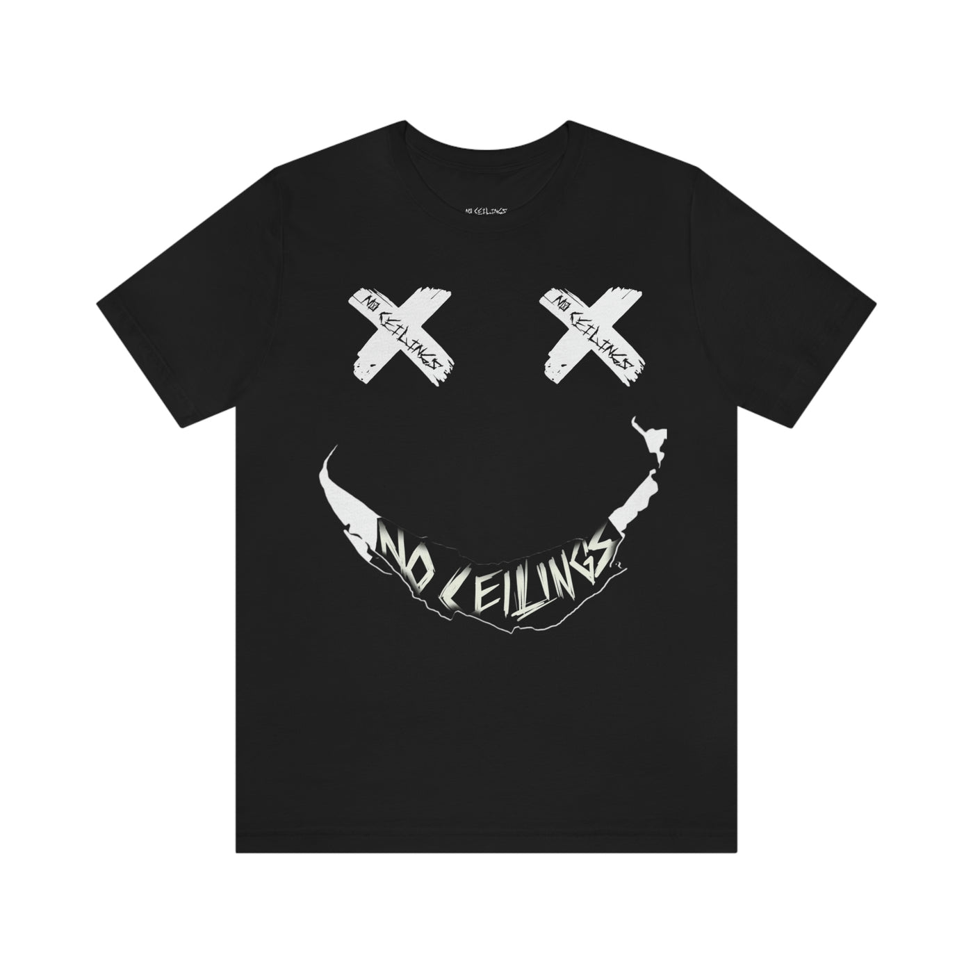 Smile in Blk/Wht Jersey Short Sleeve Tee - NoCeilingsClothing
