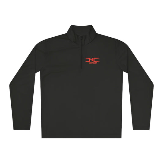 Unisex Quarter-Zip Pullover in Blk/Red - NoCeilingsClothing
