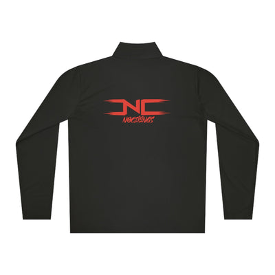 Unisex Quarter-Zip Pullover in Blk/Red - NoCeilingsClothing