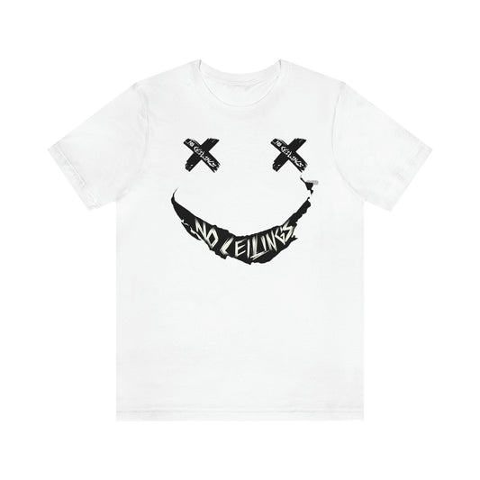 Smile in Wht/Blk Unisex Jersey Short Sleeve Tee - NoCeilingsClothing