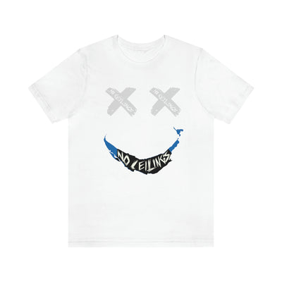 Smile in Wht/Gry/Blu Jersey Short Sleeve Tee - NoCeilingsClothing