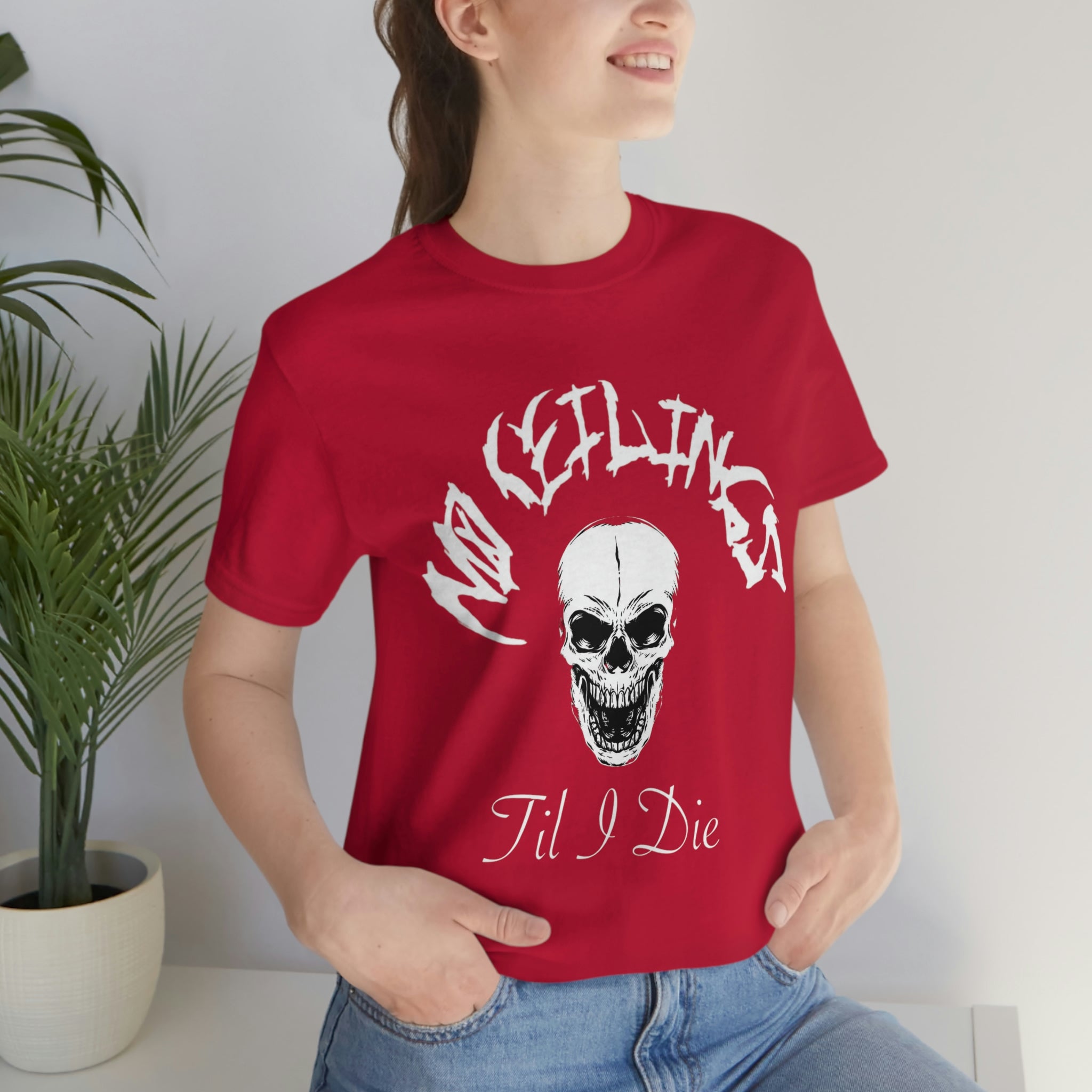 "Til I Die wht/blk or Red/Wht" Unisex Jersey Short Sleeve Tee - NoCeilingsClothing