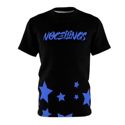 Stars in Blk/Blue Unisex AOP Cut & Sew Tee - NoCeilingsClothing