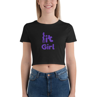 It Girl in Purple Women’s Crop Tee - NoCeilingsClothing