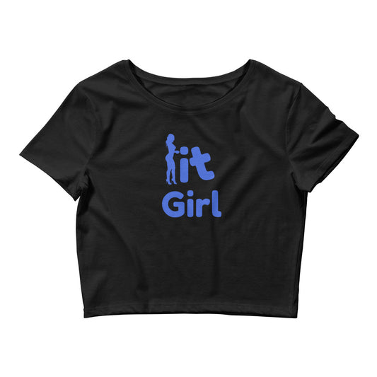 It Girl in Royal blue Women’s Crop Tee - NoCeilingsClothing